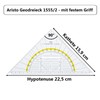 Aristo AR18032B Set Square AR1555/2 with Geocover Protective Case (Hypotenuse
