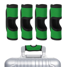 QUARKZMAN Luggage Handle Wraps, 4 Pieces Hollow Neoprene Handbag Handle Cover Protector Luggage Identifiers Suitcase Handle Wrap for Luggage Suitcase Travel Bags, Dark Green