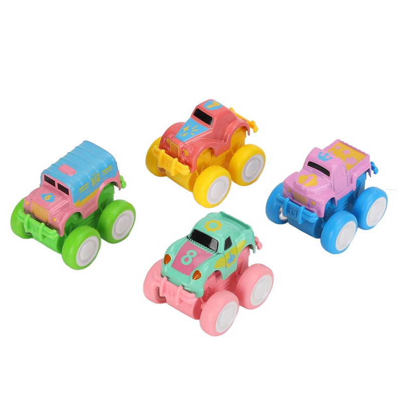 4pcs Pull Back Car Toys Cartoon Q Version Alloy Vehicle