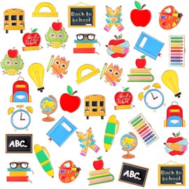 Giegxin 40 Pcs Back to School Pins Bulk for Students Teachers Pins Back to School Gifts for Students Cute Brooches Lapel Pins Brooch Pins for Clothes Bags Accessories Gifts