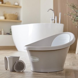 Shnuggle Super Soft Easy Hold Comfortable Baby Bath Brush - Shower Bathroom Toiletry Accessory - Taupe