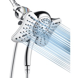 GRICH Filtered Shower Head with Handheld: 2.5GPM Shower Heads with Handheld Spray Combo,2 in 1 Rainfall Shower Head & Handheld Shower Headwith 60 Inch Hose