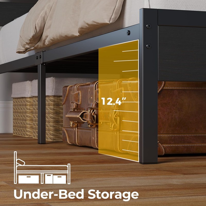 Rolanstar Bed Frame Twin Size with USB Charging Station, LED
