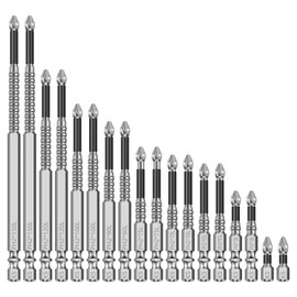 18 Pcs Magnetic Nonslip Screwdriver Drill Bit Set, K5 Impact-Resistant And Non-Slip Bit, Carbon Steel Impact Driver Screwdriver Bit for Screws Electric Drill (25/50/65/70/75/90/100/120/150mm)
