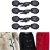 4 Pairs Leather Horn Toggle Closure Buttons Coat Jacket Duffle