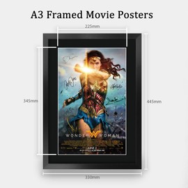 HWC Trading Wonder Woman 2017 Gal Gadot 16 x 12 inch Gifts Printed Poster Signed Autograph Picture for Movie Memorabilia Fans - 16" x 12" Framed