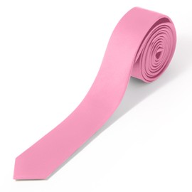 Skinny Ties Pink Ties For Men and Women Solid Pure Color 1.58" (4CM) Plain Formal Slim Neckties
