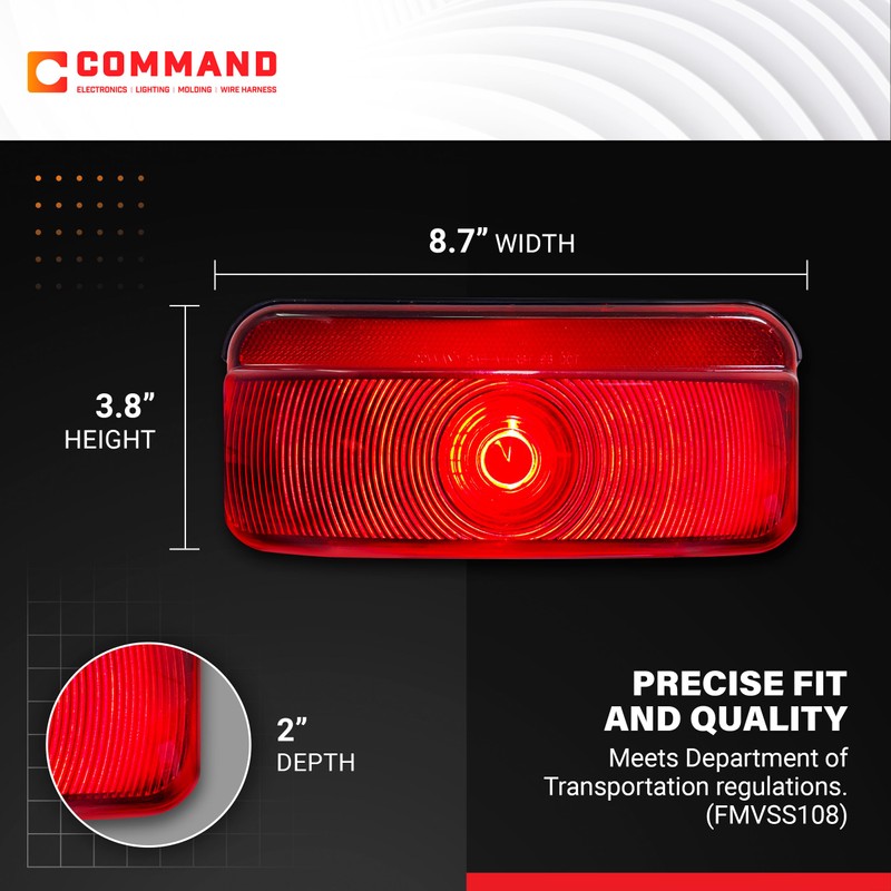 Command Electronics OEM 12V Incandescent RV & Trailer Tail Light
