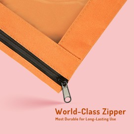 Forvencer Pencil Pouch for 3 Ring Binder, Large Pencil Case Pouch with 3 Reinforced Grommets, Pen Bag, Clear Window Pencil Case, Binder Accessories, Matte Black