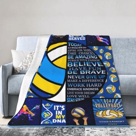 Volleyball Fleece Blanket Queen Blanket - Bed Blanket Soft Lightweight Plush Fuzzy Cozy Luxury Microfiber