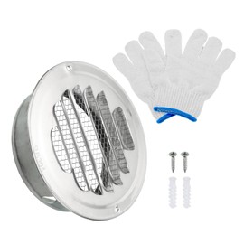 PATIKIL 4.5" Round Soffit Air Vents, 304 Stainless Steel Louver Grille Vent Cover Screen Mesh Air Outlet for Kitchen Bathroom Wall Ceiling Floor Ventilation