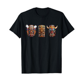 Polynesian ceremonial Tiki Mask theme T-Shirt