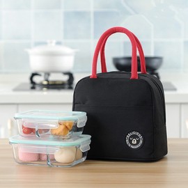 Elionless Insulated Lunch Bag, Portable Thermal Lunch Bags Cooler Bag Lunch Box Organizer Tote Bag for Women Adults Kids Girls Work School Picnic Camping Travel (Y Black)