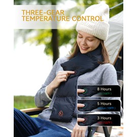 AVIDIA Heated Scarf for Men & Women with Battery Pack, Rechargeable Heated Scarf with Far-Infrared Technology – Synthetic Down Cotton for Superior Warmth – Lightweight, Portable, Perfect for Winter