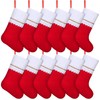 ANVAVO 12 Pack Christmas Stockings Red Felt Xmas Fireplace Hanging