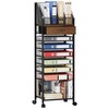 SWTYMIKI 9-Tier Rolling File Cart - Paper Organizer with Drawer