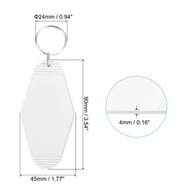 [PATIKIL] Vintage Motel Keychains, 16 Pcs Blank Hotel Keychains Diamond Shape Retro Key Tags for DIY Crafts Ornament Backpack Luggage Label Tag White