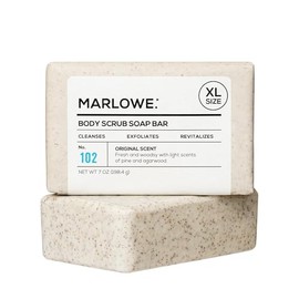 MARLOWE. No. 102 Jabon exfoliante corporal para hombre, 7 onzas, la mejor barra exfoliante para hombres, fabricado con ingredientes naturales, extracto de te verde, aroma increible