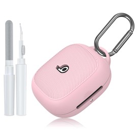 for Beats Powerbeats Pro 2 Case Cover, Soft Silicone Shockproof Protective Skin Cover for Beats Powerbeats Pro 2 2025 with Cleaner Kit & Carabiner, Top Logo Visible (Pink)