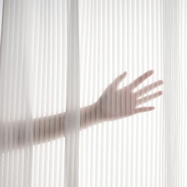 Topfinel Short Curtains, White Transparent Curtains with Eyelets, Modern Curtain, Window Kitchen Curtains, Scarves, Set of 2, 145 x 140 cm, Transparent Eyelet Curtains, Decorative Curtain, Kitchen