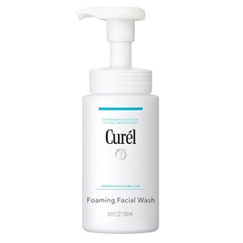 Curel Foaming Daily Face Wash for Sensitive Skin, Hydrating Facial Cleanser for Dry Skin, pH-Balanced and Fragrance-Free, 5oz