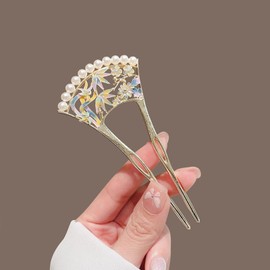 EZ PEACH Hair Ornament, Pearl, Flower Hair Comb, U-Comb, Yukata, Kimono, Yukata, Yukata, Yukata, Hair Pin, Wedding Party, Bride, etc