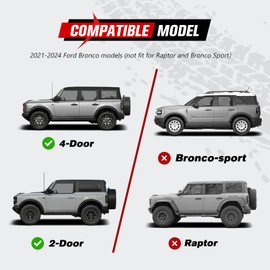 FIERYRED 3rd Brake Light for Ford Bronco 2021 2022 2023 2024 Accessories, Waterproof LED High Mount Stop Smoked Third Brake Light Stop Lamp