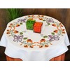 DECO-LINE Butterfly and Flowers Printed Tablecloth Embroidery KIT, White, 80