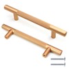 Cjueiom 6 Pack Gold Cupboard Handles 96mm Hole Center T