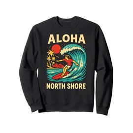 Hawaii Surfer Aloha North Shore Vintage Mens Surfs Up Sweatshirt