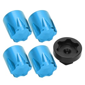 4pcs RC Car Wheel Rim Center Cap M4 Nut Fit for Traxxas TRX4/SCX10 90046 D90 1/10 1/8 RC CarBlue