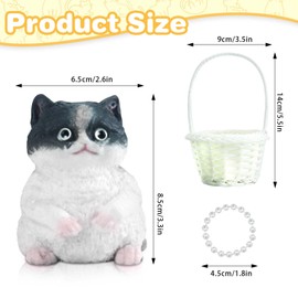 Gytera Squishies Cat with Basket Fidget Toys for Kids Adults, Cute Cat Sensory Toys for Kids, Stress Relief Toys for ADHD & Autism, Cat Toys Birthday Gift for Kids Valentines Day Gift for Lovers