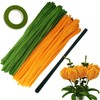 Cldamecy 200 pcs Orange OliveGreen Pipe Cleaners Set with Floral