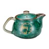Kutani Potted Teapot, Green Round Crest K8-551