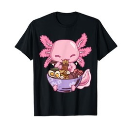 Axolotl Ramen Anime Kawaii Eating Girls Teens T-Shirt