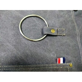 Luchuan Heavy Duty Gray Work Apron - Barber Apron - Adjustable Dermal Cortical Belt Canvas Apron - Tool Apron for Men & Women with Pocket and Hanging Ring (33.5 by 24.5 inch)