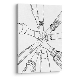 XWELLDAN Team Teamwork Wall Art for Office Decor, Office Artwork Wall Decor, Office Wall Decor, 16x24, （Whtie2）