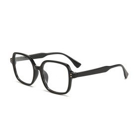Layresen Vintage Oversized Blue Light Blocking Glasses - Square Frame,Photochromic glasses, Large Clear Lenses (black)