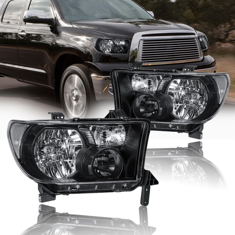 DimFlux Headlight Assembly, Compatible with 2007-2013 Toyota Tundra/2008-2017 Sequoia Replacement