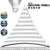 TANG Sun Shade Sail 18'x18'x18' Gray and White Stripe Equilateral