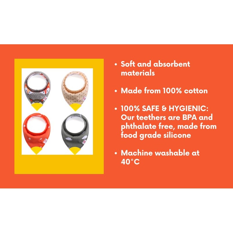 V&D HOME - Baby and Toddler Dribble Bib with Teether