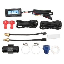 4 in 1 Water Oil Temperature Time Voltage Gauge LCD Digital Display DC12V Universal for Motorcycle M16x1.5