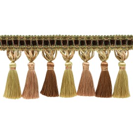 DecoPro Copper Bronze Gold 3.75" Tassel Fringe Trim English Toffee [By The Yard]