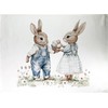 Half a Donkey Easter Bunnies couple with eggs large cotton