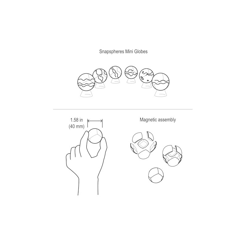 Moon globe - Snapspheres mini 1.58"