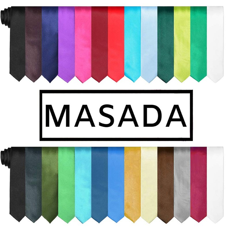 MASADA Mens Tie Handmade & Carefully Crafted 6cm Wide, White