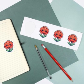 Azeeda 4 x 'Cute Poppy Flower' White Premium Vinyl Decal Stickers – Waterproof, Durable & Easy to Apply - Ideal for Car Bumpers, Windows, Bins and More (DW00147512)