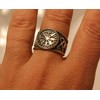 Kiss of Leather Viking Compass Vegvisir Ring 925 Sterling Silver