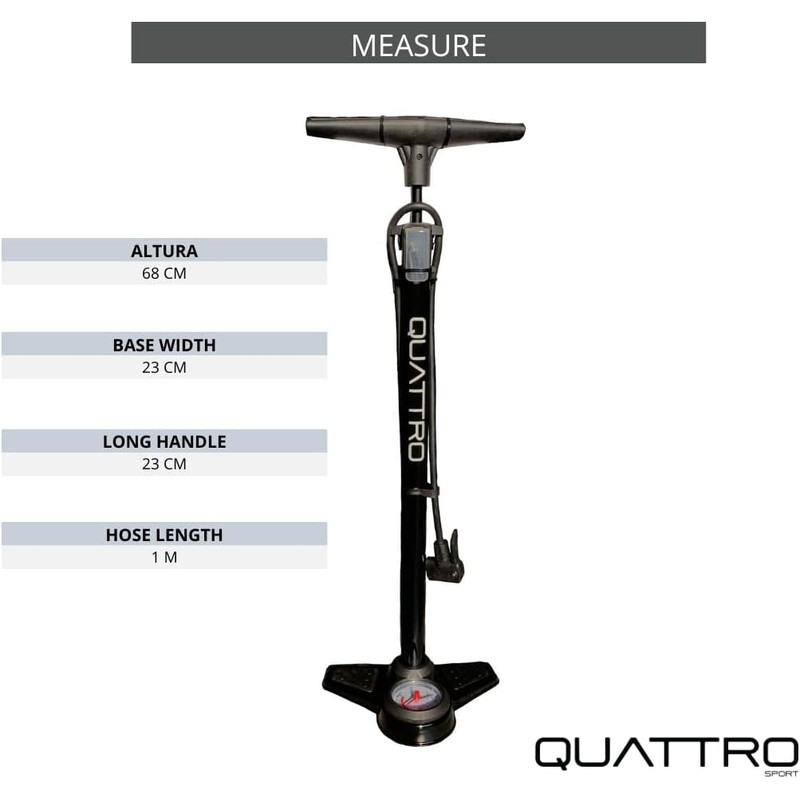 Bomba De Aire para Bicicleta Marca Atlas de 200 PSI