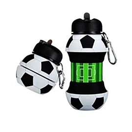 MADIOLA Botella Agua Plegable Deportiva Forma de Balón Fútbol Basquetbol Beisbol Tenis, Termo Portable. Botella Plegable para Viaje Deportes. Regalo de Navidad, Cumpleaños, Reyes